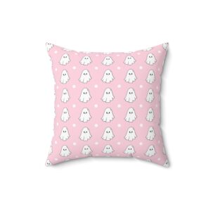 Pink Ghost Square Pillow