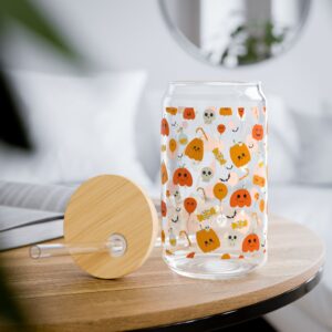 Orange Themed Halloween Sipper Glass