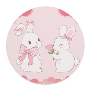 Pink Bunny Bliss Mouse Pad