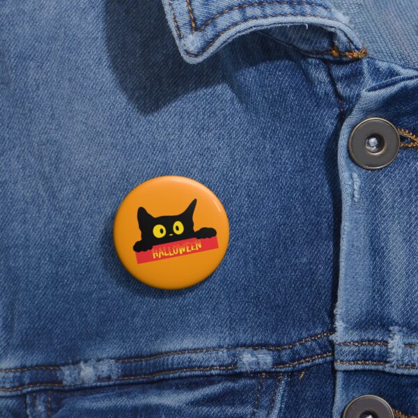 Black Cat Halloween Charm Pin