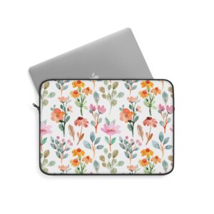 Watercolor Flowers Pattern Laptop Sleeve