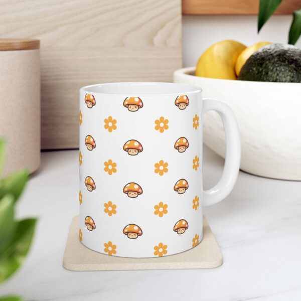 Yellow Mushroom & Flower Coffee Mug